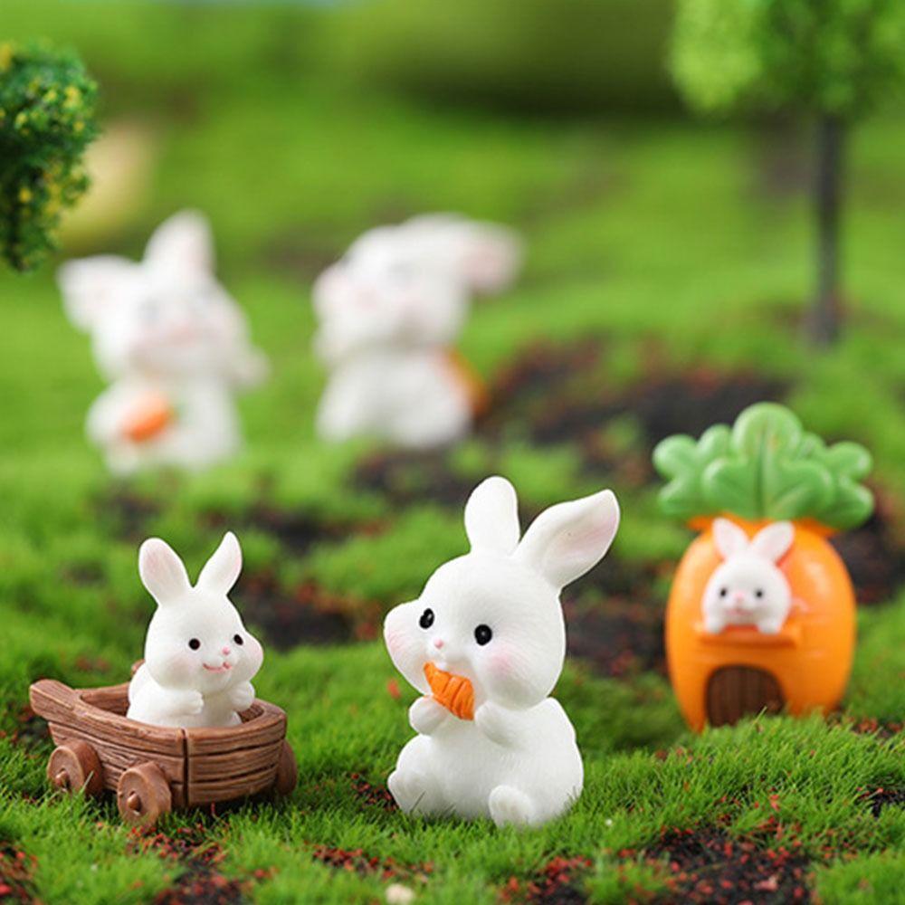 Micro Landscape Cute Cartoon Mini Carrot Rabbit Horticultural Resin Ornaments Bonsai Animal Decoration