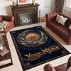 Space Cosmic Theme Crystal Velvet Rug Personalized Custom Name Text Soft Floor Mat Home Decor