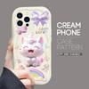 For iPhone 16 15 14 13 12 Samsung S24 S23 S22 A06 A13 A14 A15 A16 A55 Redmi Note 13 12 Lovely Cartoon Cat Pattern Soft Shockproof Wave Edge Phone Case