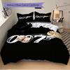 3Pcs James Bond Secret Agent Bedding Set Quilt Cover Pillowcase Home Christmas Xmas Halloween Gift 1 Duvet Cover 2 Pillowcase Em92430