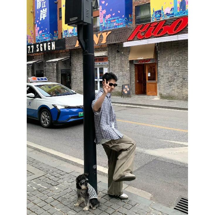 Рубашка с коротким рукавом в стиле ретро из джинсовой ткани, летняя модная мужская и женская марка, японский ретро-тренд с коротким рукавом, классная и свободная рубашка