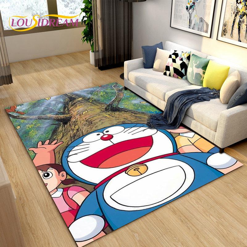 Doraemon Japanese Anime Cartoon Area Rug,Carpet Rug for Living Room Bedroom Sofa Doormat Decoration, Kid Play Non-slip Floor Mat