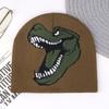 Dinosaur Pattern Knitted Beanie Hat Knitted Winter Beanie Gifts Dinosaur Beanie  Daily Outfits