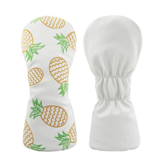 Чехлы для гольф-клюшек из искусственной кожи с принтом ананаса, защитные чехлы для головок паттеров, устойчивые к пятнам