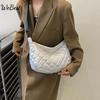 Winter Space Cotton Shoulder Bag For Women Retro Rhombus Dumpling Bag Luxury Female Crossbody Bag Armpit Handbag Sac