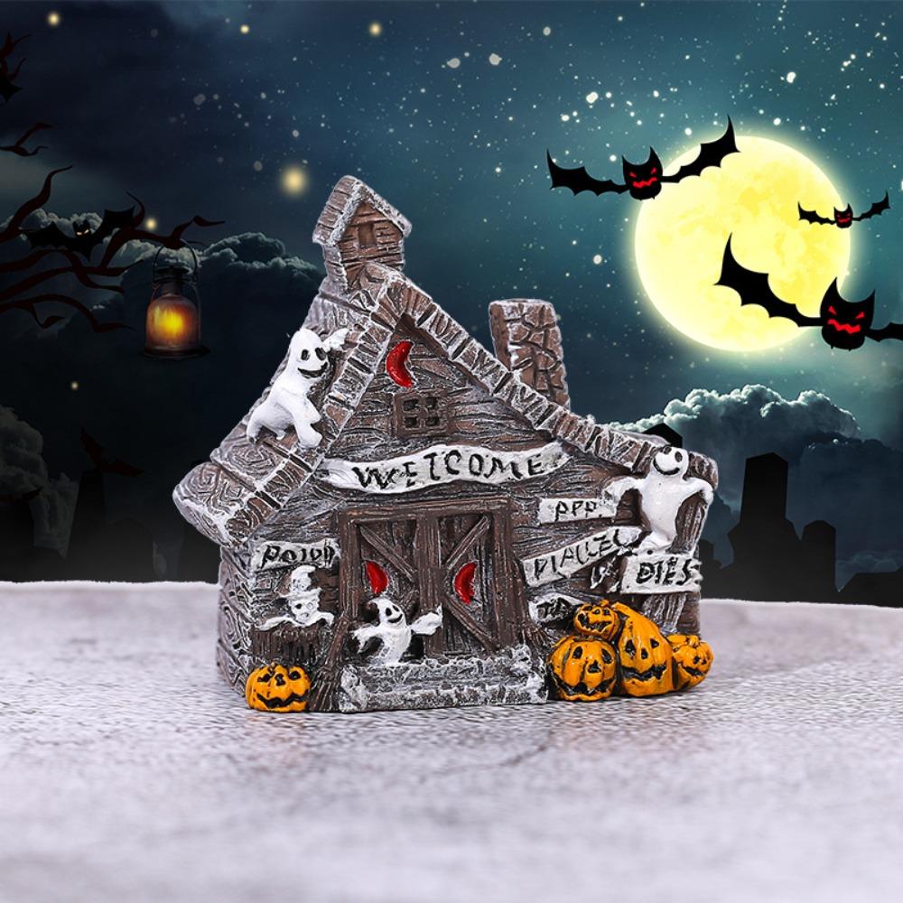10pcs Resin Miniature Ornaments Halloween Desktop Figurines Cute Village Accessories Home Bar Decor