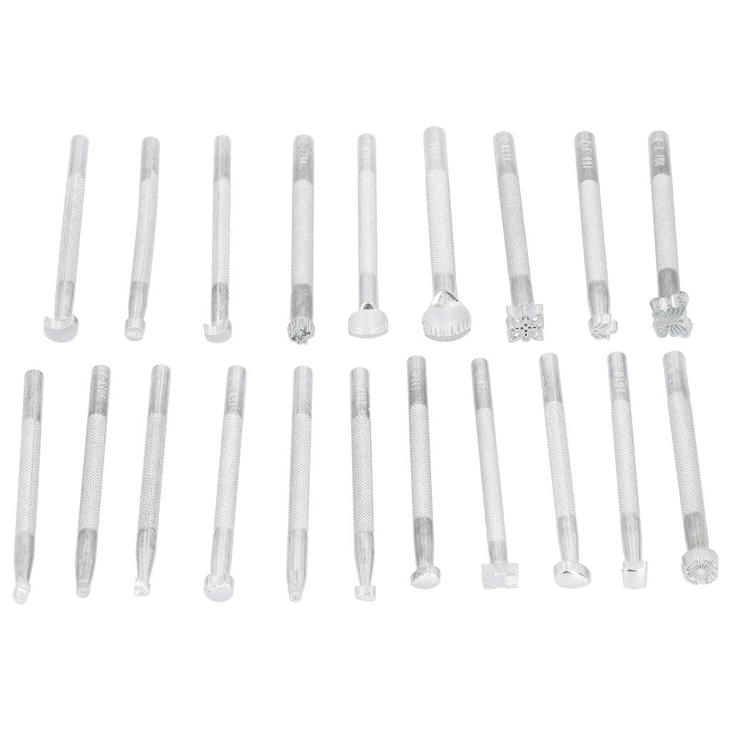 20Pcs Leather Stamp Punch Stamping Carving Pattern Making Tool Leathercraft Embossing Mold