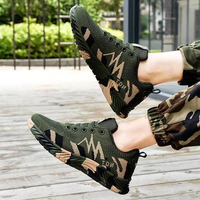 Новая пара летящие тканые дышащие повседневные камуфляжные туфли модные сетчатые низкие кеды женские повседневные туфли тренд