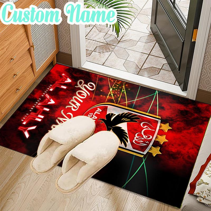 Custom Name Al Ahly Fc Crest Design Rug Office Rug Chair Mat Non Slip Carpet Rugs for Bedrooms Dining Room Living Room Home Decor gifts