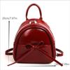 Cute Bow Solid Zipper  Pu Backpack Women'S Simple Waterproof Bag Large Capacity Travel Backpack Girly Student School Bags