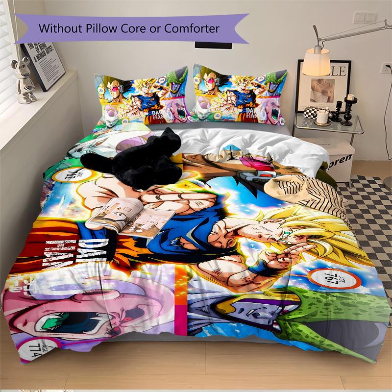 3Pcs Dragon Ball Super Battle Bedding Set Soft Fabric Duvet Cover Pillowcases Home Xmas Halloween Gift 1 Duvet Cover 2 Pillowcase S1301