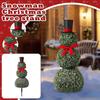 Yousheng Christmas Snowman Topiary Artificial Snowman Shaped Topiary Tree Pot with Red Bow Santa Hat for Indoor Outdoor Home Porch Yard Holiday Decor