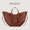 Плиссированная кожаная сумка-тоут большой вместимости: Сумка POLENE Wing для женщин