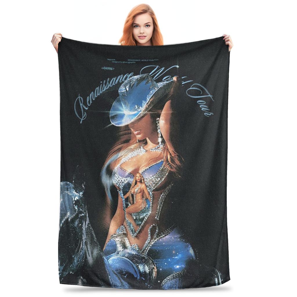Bey My House Singer Beyonce Renaissance Tour Blankets Lightweight Flannel Throw Blanket for Couch Bedding Throws Bedspread Quilt