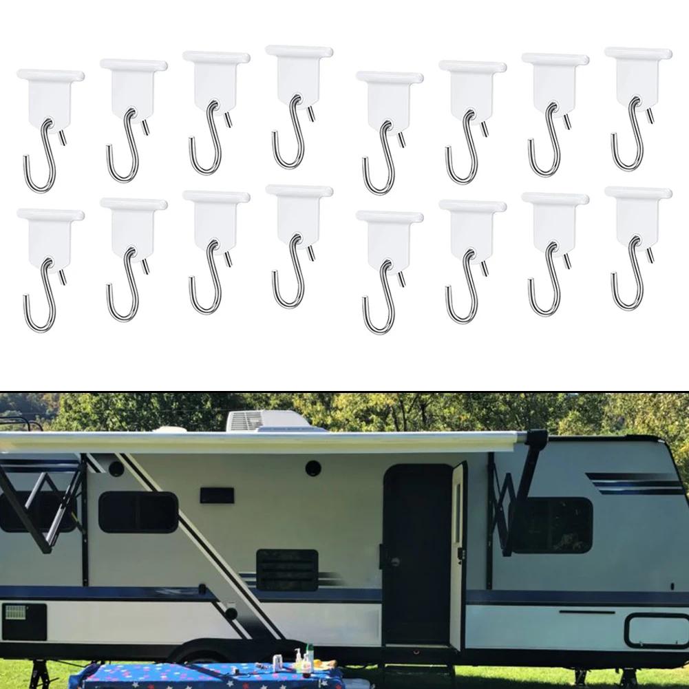 16 шт. Крючки для тента RV S-ОБРАЗНЫЕ Крючки для канта Кемпинговый крючок для канта Универсальные аксессуары для каравана, кемпера