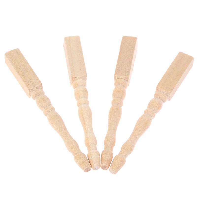 4 шт./компл. 1:12 миниатюрных деревянных ножек для кукольного домика своими руками, мебельные аксессуары