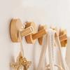 4pcs Solid Wood Wood Hook Beech Walnut Wood Wall Hook Robe Hook Towel Hook  Clothes Storage