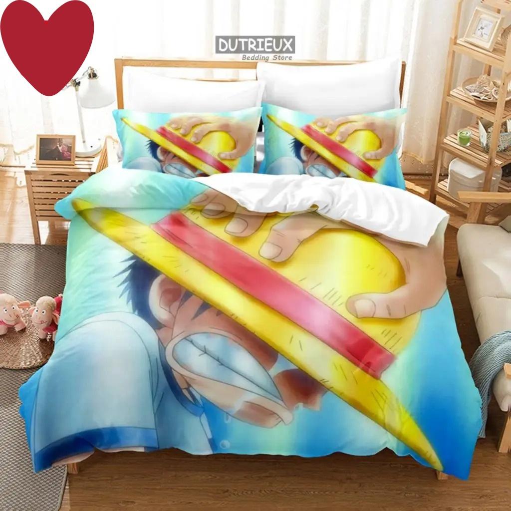 3D Kids Boys Anime One Pieces Duvet Cover Merry Christmas Bedding Set Queen King Full Size for Holiday Bedroom Teens Women Gift