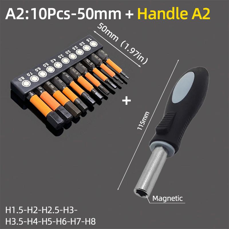 Набор отверточных бит с шестигранной головкой 50/100 мм, метрический, дюймовый, магнитный, S2, 1/4" шестигранный, Аллен, сверла, трещоточная рукоятка, ручные инструменты