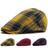 Multi Color Plaid Flat Cap Vintage Women Casual Fashion Visor Beret Spring Autumn Newsboy Hat For Men Ladies Adjustable Unisex