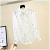 Summer Korean Loose Sparkling Star Chiffon Shirt Women's Top Sun Resistant Long Sleeved Shirt
