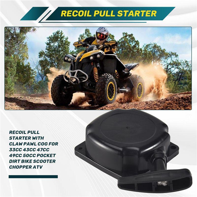 WO-Recoil Pull Starter With Claw Pawl Cog For 33Cc 43Cc 47Cc 49Cc 50Cc Pocket Dirt Bike Scooter Chopper ATV