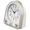 Seiko Часы QM750G Аналоговый будильник с 31 бледно-золотым жемчугом и белым 139 x 126 x 70 мм Мелодии, Жемчуг,