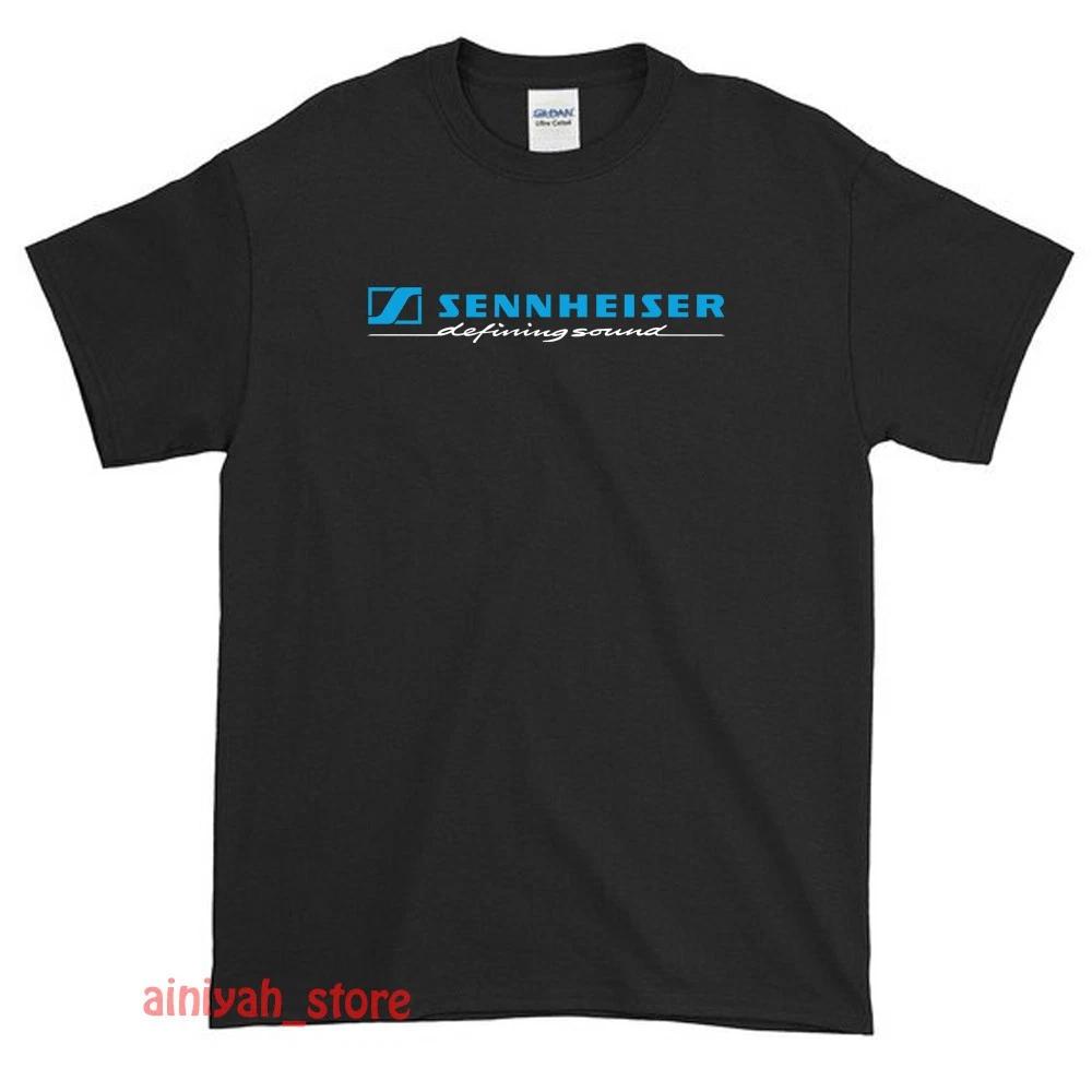 Новая мужская забавная футболка с логотипом Sennheiser, размер США S-XXL
