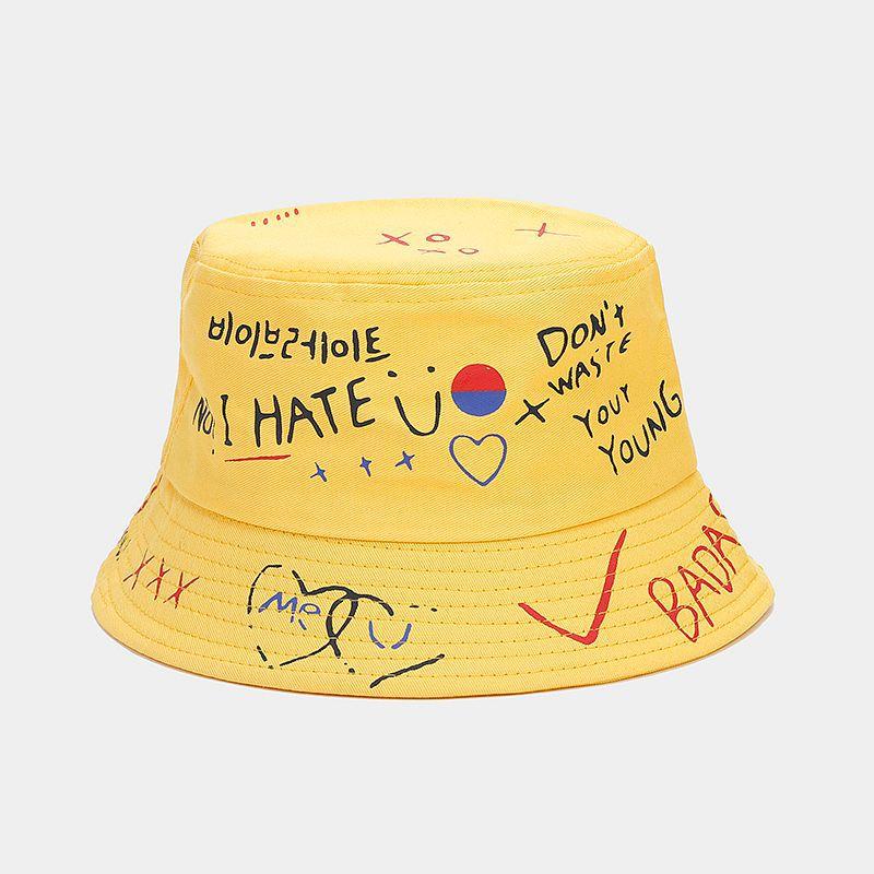 Graffiti Casual Bucket Hat Fishing Outdoor Hip Hop Caps Unisex Summer Fisherman Hats EMA