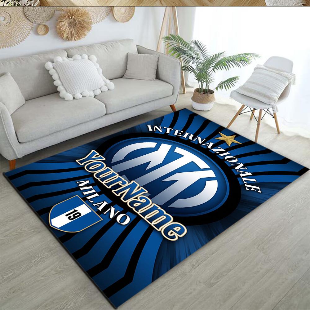 Inter Milan Customized Name Area Rug Perfect for Living Rooms Decorate room Playrooms Balcony Anti-slip Rug Anime Office Decor Spiritual Gift