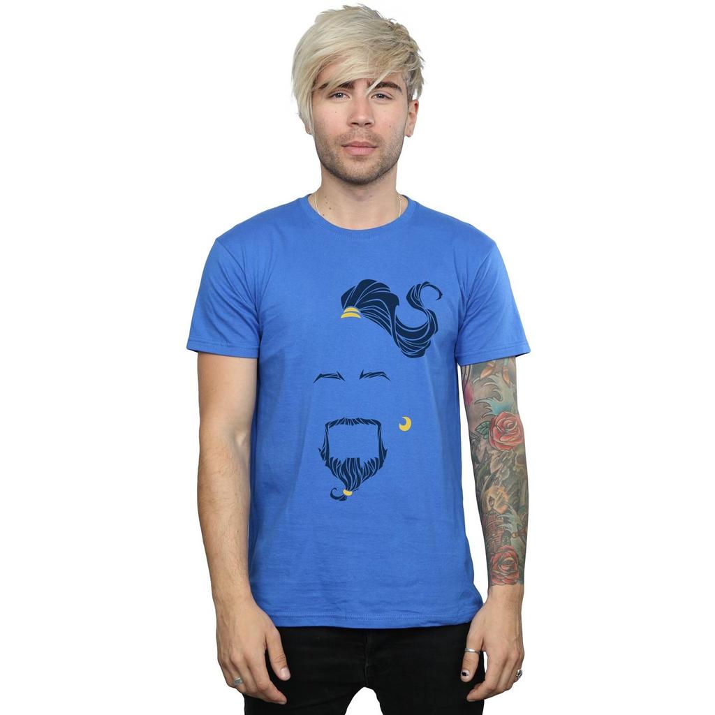 Disney Mens Aladdin Movie Genie Blue Face T-Shirt