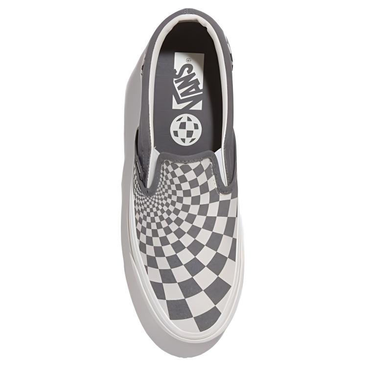 Vans Серия Slip-On Удобные Прочные Низкие парусиновые кеды Унисекс Серый VN000CWAGX81