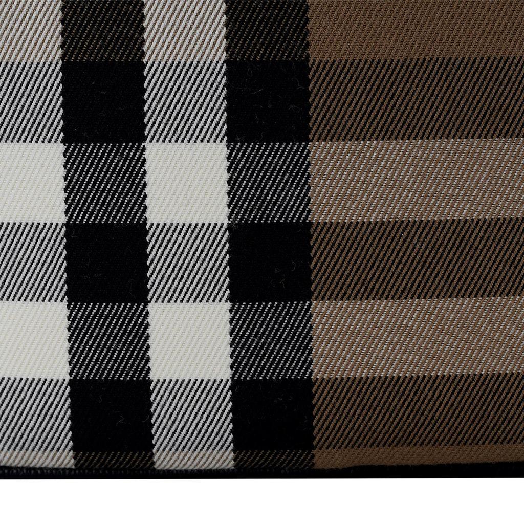 Burberry Проверьте застежку-молнию Кожаная сумка для камеры Женская сумка через плечо Коричневый Черный 80850801