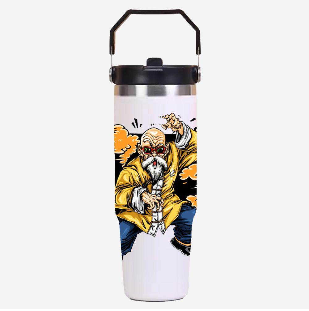 30oz Large Capacity Portable Car Cup Stainless Steel Thermos Cup with Straw Handle Travel Sports Water Bottle Vacuum Flask gift