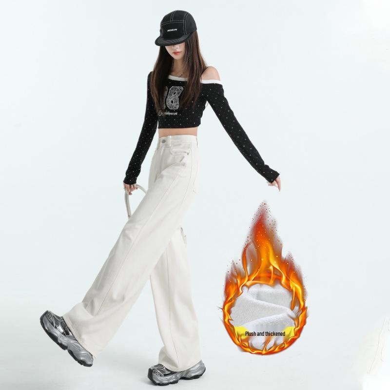 Женские джинсы с высокой посадкой и широкими штанинами - Коллекция Весна 2025