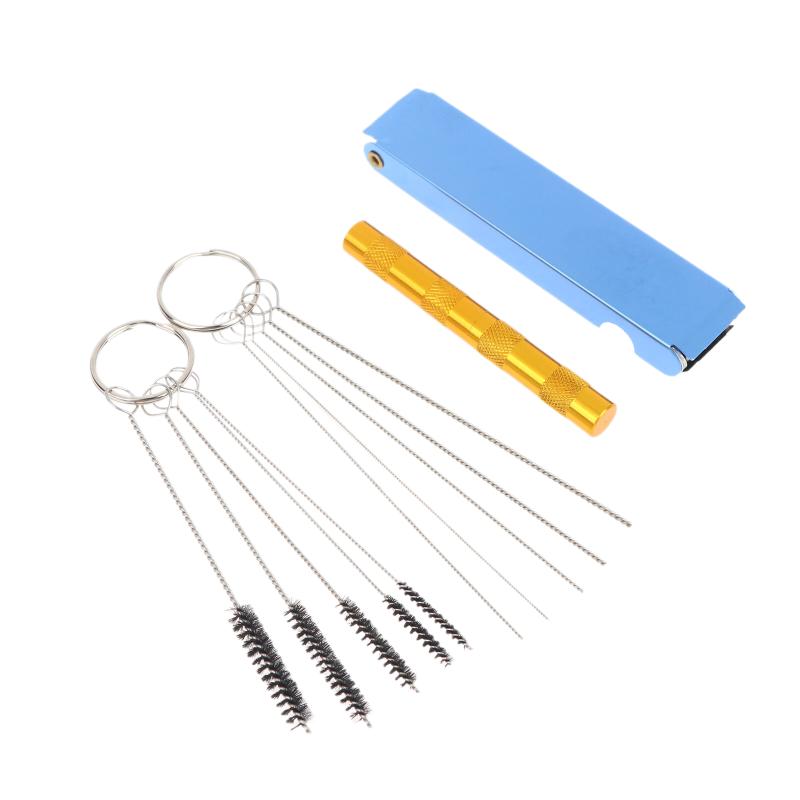 Набор инструментов для очистки жиклеров карбюратора С иглами из нержавеющей стали, нейлоновыми щетками, разверткой Для очистки сварочных наконечников, сопел 3D-принтера
