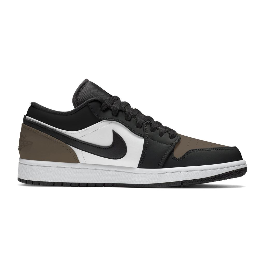 Jordan Air Jordan 1 Slip Resistant Abrasion Resistant Low top Skateboard Shoes Unisex Black White Brown 553558-132(Team963-SBOX)