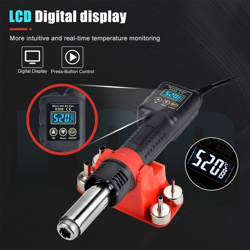 750W BGA IC Solder Tools Micro Hot Air Gun Welding Rework Station LCD Digital Display Soldering Heat Gun Hair Dryer