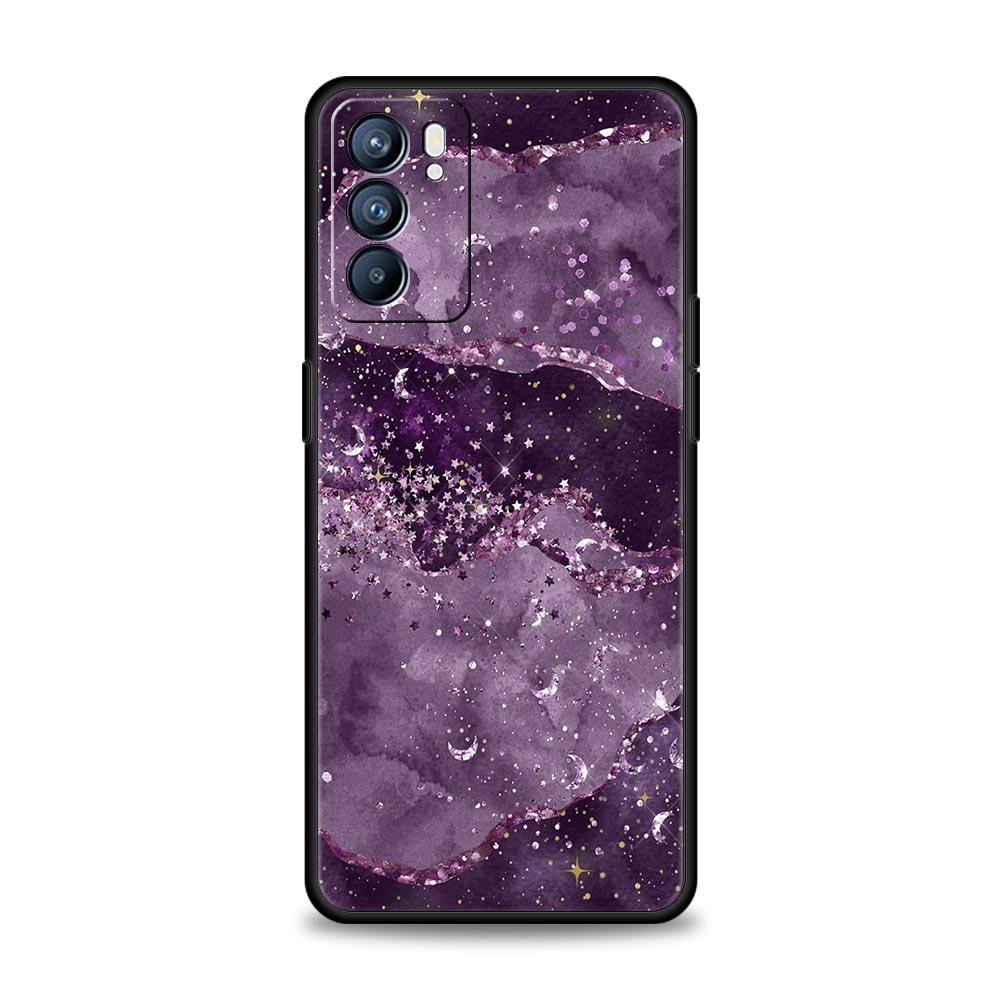 Чехол для телефона с радужным блестящим агатом и мрамором для Oppo Find X5 A54 A53 A52 A9 2020 A15 A95 A16 A76 A74 Reno7 SE Reno6 Pro 5G