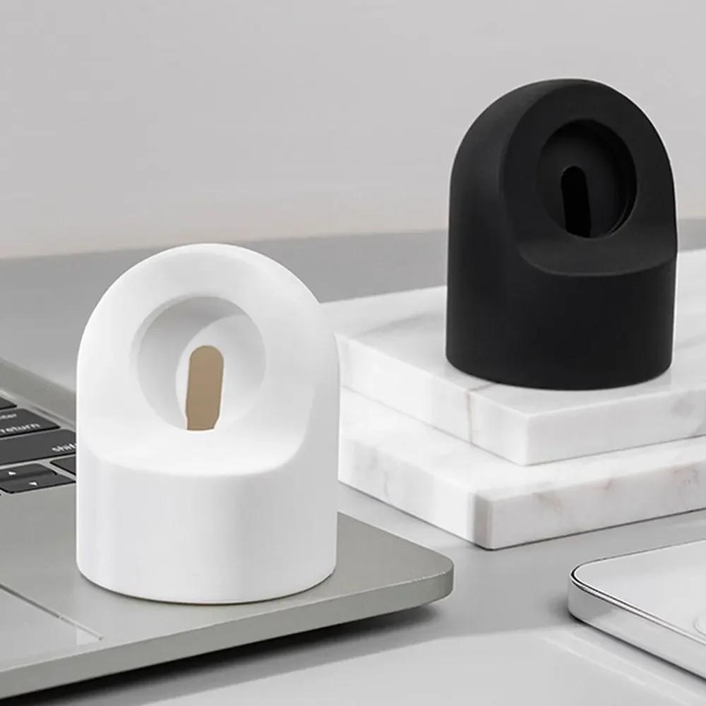 Подставка-зарядка для Apple Watch Series 9 8 Ultra 7 6 5 SE 4 3 2 Док-станция для зарядки Силиконовый кронштейн Держатель для зарядного кабеля iWatch