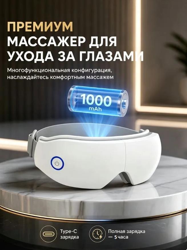 Comfotic Eye Massager, 10D Air Compression, Heat Therapy, Bluetooth, White