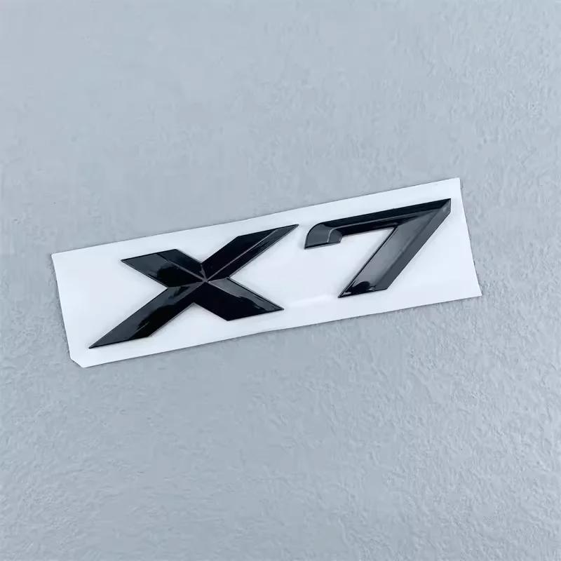 3D ABS Black Chrome Letters For Cars Rear Trunk Badge X7 Emblem Logo Car Sticker For BMW X7 G07 X7 BMW lettering Accessories uq2