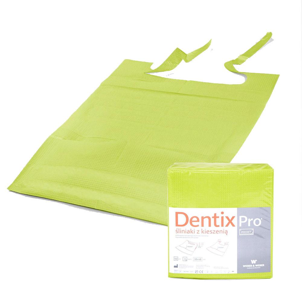 Dental Bib With Pocket 39cm x 48cm Lime Green Foiled 54g Dentixpro 50pcs