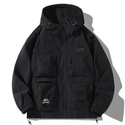 Черные водонепроницаемые ветрозащитные куртки, модные повседневные однотонные куртки, пальто