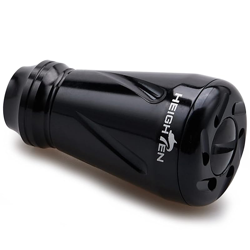 HEIGHTEN 20mm Reel Handle Knob Shimano Daiwa Common Use (Shimano Type A) (Daiwa S) for Pillar Series (black) (629)