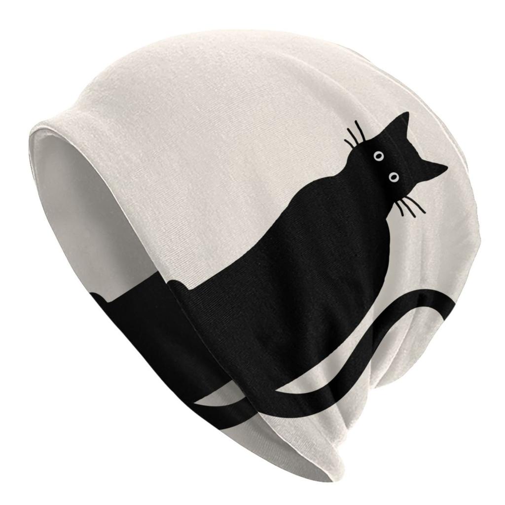 Черная кошка кафе Skullies шапочки шапки унисекс зимняя теплая вязаная шапка унисекс женские крутые шапки для взрослых шапки для лыж на открытом воздухе