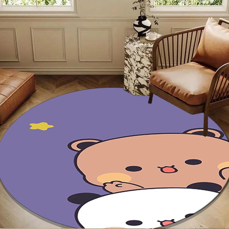 Bobo Dudu Dreams Moon Night Round Rug for Livingroom,Bedroom, Palyroom, Chair Rug, Area rug, Circle Carpet, Large Size Fan Christmas gift