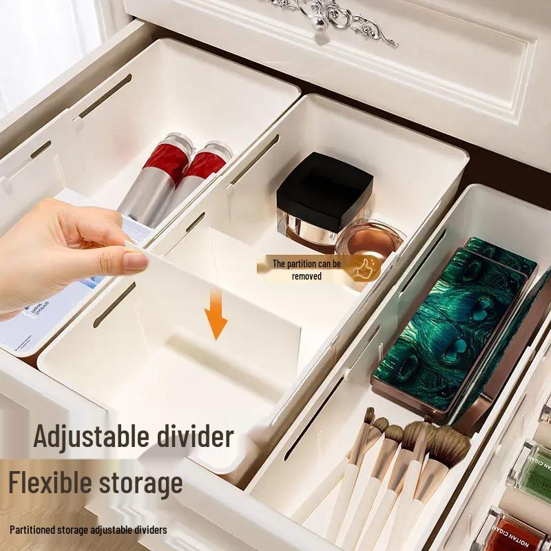 Эксклюзив для новичков: Выдвижной органайзер для хранения в ящике со встроенными разделителями для макияжа