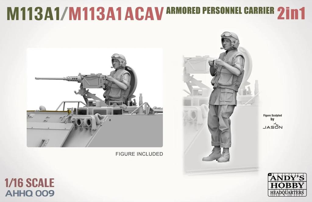 Tacom Hobby HQ Американский бронетранспортер M113A1 ACAV 2 в 1 Пластиковая модель Andy's 1/16 Carrier/M113A1 TKOAHHQ-009