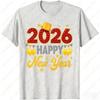 Вечеринка С Новым Годом 2026 Воздушный Шар Семейные Совпадающие Лучшие Футболки Популярная Праздничная Вечеринка Футболка Комфортный Хлопок Мужская Футболка с Коротким Рукавом